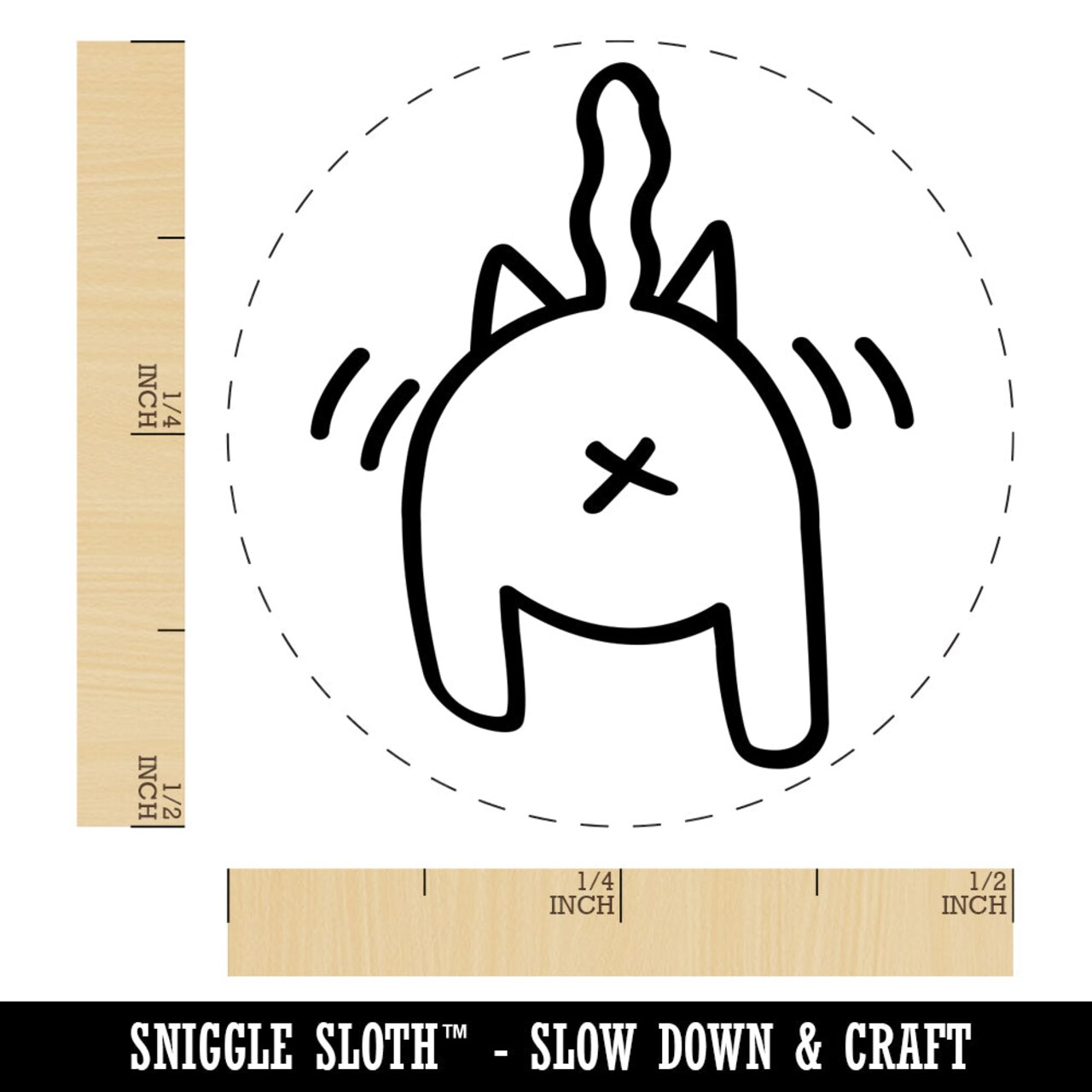 Cat Butt Doodle Self-Inking Rubber Stamp for Stamping Crafting Planners